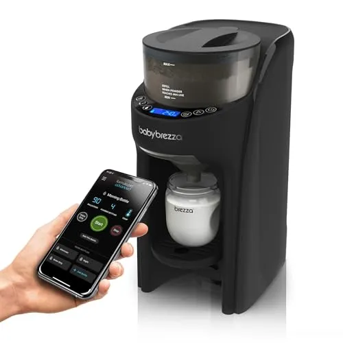 Baby Brezza Formula Pro Advanced WiFi – Automatischer Flaschenzubereiter mit App-Steuerung - Bequeme Flaschenzubereitung per Smartphone: Mische Milchpulver und Wasser einfach aus der Ferne. Der automatische Mischvorgang sorgt für klumpenfreie Flaschen und bietet 3 Temperaturstufen für die optimale Zubereitung.
