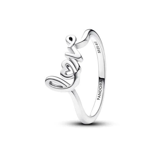 PANDORA Sterling Silver Ring 193058C00-48 - Damenring aus Sterling Silber, Größe 48, mit liebevollem Design – perfekt als Geschenk oder für besondere Anlässe.