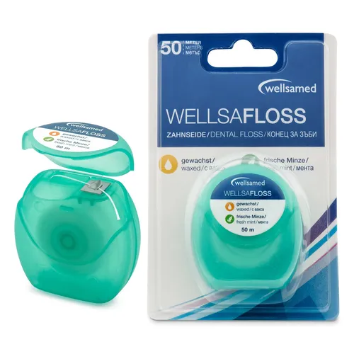 Wellsamed GmbH wellsamed Zahnseide Wellsafloss gewachst Minze 50 m