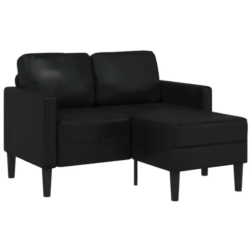 vidaXL 2-Sitzer-Sofa mit Chaiselongue L-Form Schwarz von vidaXL