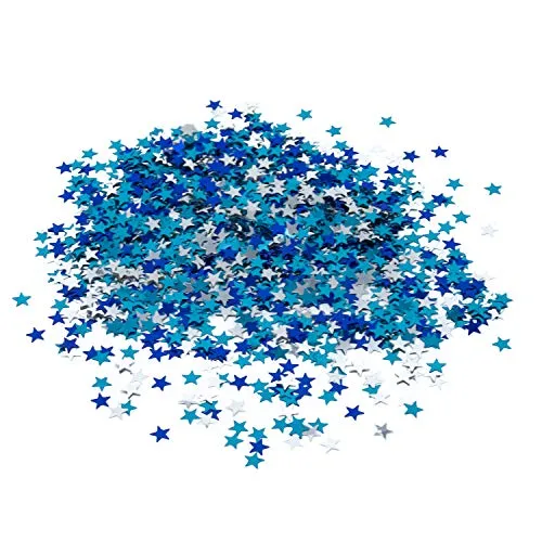 Oblique Unique® Konfetti Sterne Türkis Blau Silber über 300 Stk. Streu Deko Tisch Deko für Geburtstag Party Baby Shower Geburt Taufe eines Jungen