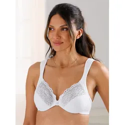 Glamorise Damen 1245 Plunge Bra, Weiß, 115C - Funktionsunterwäsche mit WONDERWIRE-TECHNOLOGIE für optimalen Tragekomfort und stützende Cups, die seitlich Halt geben. Der praktische Vorderverschluss erleichtert das An- und Ausziehen.