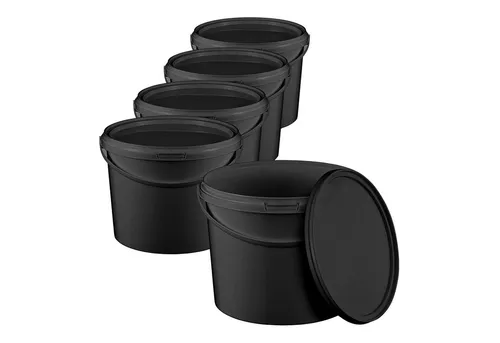 BENBOW Putzeimer für Lebensmittel, Farben, Chemikalien, (Schwarz, 5-tlg., 3L)