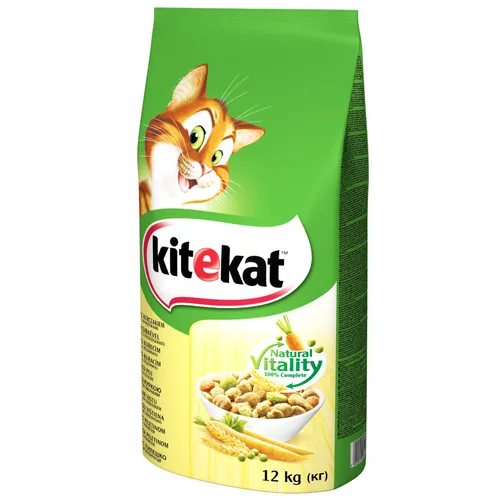 Kitekat Huhn & Gemüse 12kg - Trockenfutter für Katzen - Katzenfutter trocken, liefert essentielle Vitamine und Nährstoffe, unterstützt die Vitalität und sorgt für ein glänzendes Fell.
