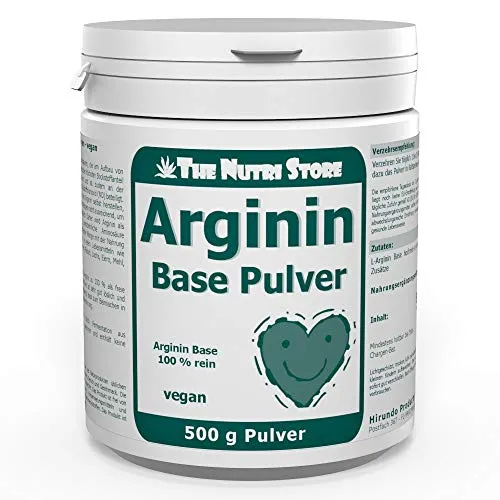 Arginin Base veganes Pulver 500 g 100% rein - ohne weitere Zusätze