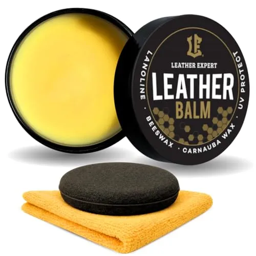 Natürliche Lederpflege mit Bienenwachs 300ml und angenehmem Vanilleduft – Lederbalsam schützt vor Rissen und Feuchtigkeit – Leather Conditioner ohne Alkohol, besonders sanft zur Haut