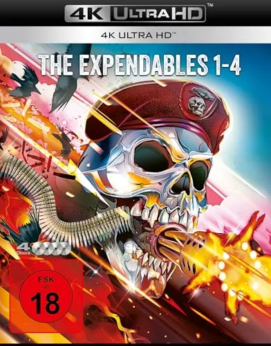 The Expendables 1-4 (4K Ultra HD) - Action-Blockbuster im Set - Filme: Erleben Sie die gesamte Action-Reihe in atemberaubendem 4K Ultra HD mit spektakulären Bildern und packendem Sound.