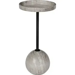 Zuiver Cocktail Beistelltisch Marmor/Eisen Grau/Schwarz Ø25x52 cm