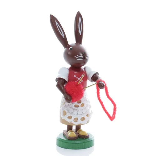 Hase Oma mit Strickzeug Höhe ca 9 cm NEU Osterdeko Osterhasenfigur Ostern