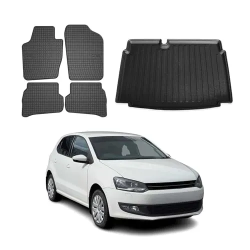 OMAC Auto-Fußmatten Set für VW Polo 2009-2014 – 5-teilig - Fahrzeugspezifisches Fußmatten-Set für VW Polo, rutschfest und leicht zu reinigen. Bietet optimalen Schutz vor Schmutz und Feuchtigkeit, ideal für den täglichen Einsatz.