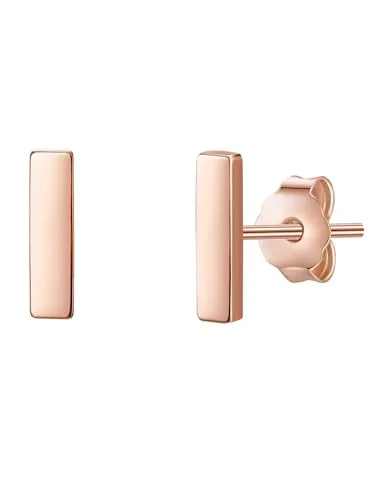 Glanzstücke München Damen-Ohrstecker Stäbchen - Rosévergoldete Sterling Silber Ohrringe - Ohrringe für Damen im modernen Geodesign, aus hochwertigem rosévergoldetem Sterlingsilber – ideal für vielseitige Kombinationen und als perfektes Geschenk in attraktiver Schmuckbox.