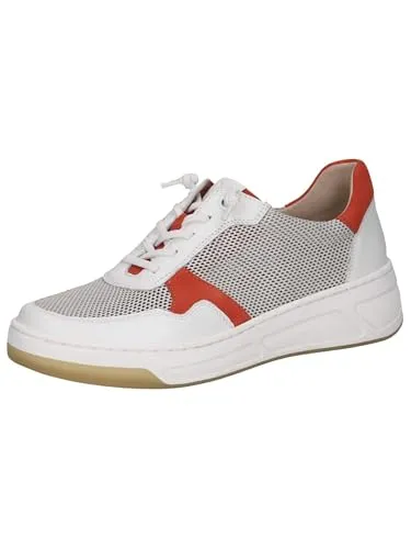 CAPRICE Damen Sneaker flach mit Schnürsenkeln Low Top, Weiß (White Comb), 40 EU