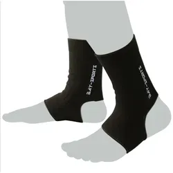 BAY-Sports Fußbandage Uni Knöchelbandage Fußgelenkbandage Sprunggelenk Uni schwarz, XXS - XL, Anatomische Passform, Kompression schwarz XL