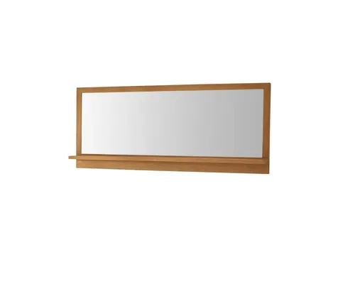 Tikamoon Badezimmerspiegel mit Eichenholzrahmen 120x50 cm - Eleganter Badezimmerspiegel aus FSC-zertifiziertem Eichenholz. Mit praktischer Ablagefläche für Badutensilien und einfacher Wandmontage. Ideal für stilvolle Akzente im Badezimmer.