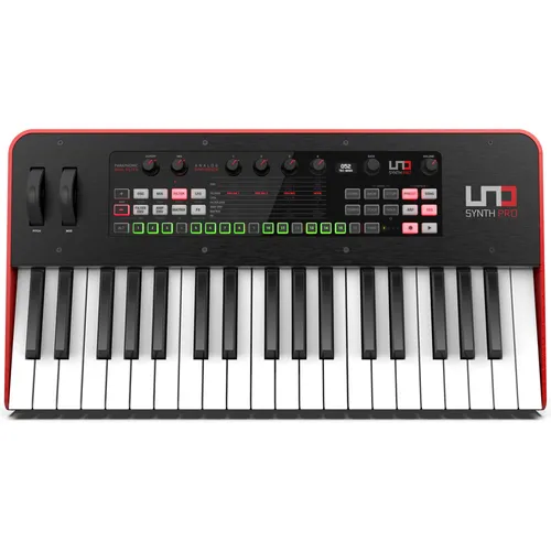 IK Multimedia UNO Synth Pro - Paraphoner Dual-Filter-Analogsynthesizer - Synthesizer mit robustem Metallgehäuse und Premium Fatar-Tastatur, ideal für Bühnenauftritte und kreative Musikproduktionen.