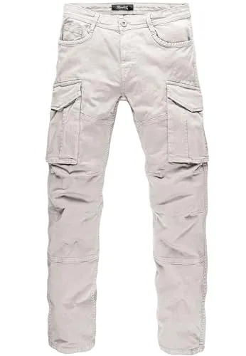 REPUBLIX Herren Cargohose Cargo Jogger Chino Hose Jeans R7023 Hellgrau W36