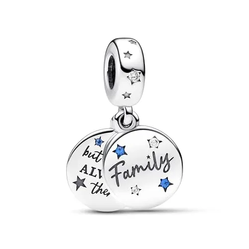 PANDORA Moments Geliebte Familie Doppelter Charm-Anhänger in blau von Pandora