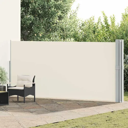 vidaXL Ausziehbare Seitenmarkise 170x1200 cm Creme - Markisen, stilvolle Seitenmarkise mit UV- und wasserbeständigem Polyester, ideal für Privatsphäre und Schutz vor Sonne und Wind auf Terrasse oder Balkon.