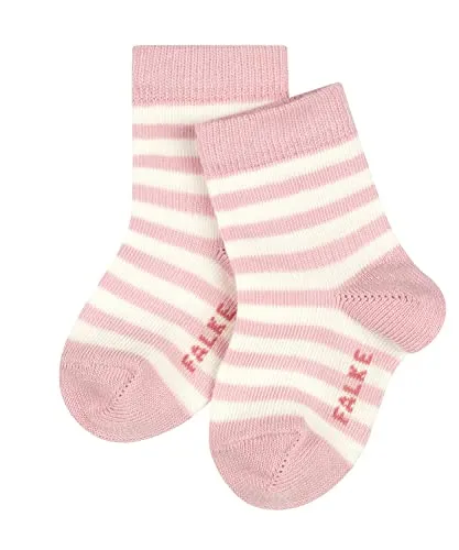 FALKE Unisex Baby Socken Stripe B So Baumwolle gemustert 1 Paar, Rosa Thulit 8663, 74-80