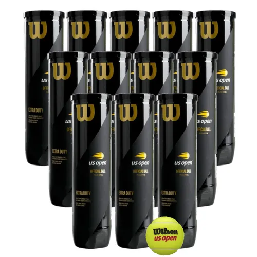 US Open Tennisbälle 12x4er Dose - Innendruckball - gelb - Hochwertige gelbe Innendruckbälle in praktischer 12x4er Dose, ideal für Turniere und Training, mit optimalem Spielverhalten.