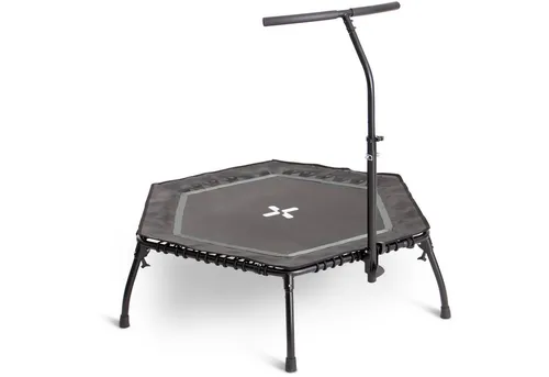 SportPlus Fitnesstrampolin SP-T-2100-A, Ø 126 cm - Gelenkschonendes Jumping-Fitness - Fitnesstrampoline mit 36 Gummiseilen für weiche Federung und gelenkschonendes Training. Ideal für Home Workouts und bis 130 kg belastbar. Kompakt und klappbar für einfachen Transport.