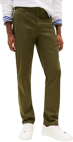 Tommy Hilfiger Herren Chino Hose Denton Printed Structure Straight Fit, Grün (Dark Greenery), 32W/38L