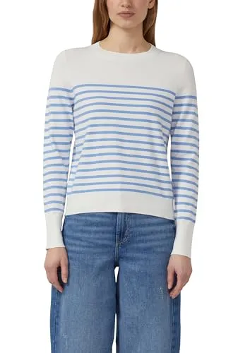 s.Oliver Gestreifter Pullover aus Viskosemix - Regulär geschnittener Feinstrickpullover aus weichem Viskosemix. Angenehm zu tragen, perfekt für jeden Tag. Mit langem Arm und stilvollem Crew-Neck.