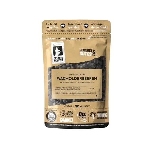 Bremer Gewürzhandel Wacholderbeeren, ganz, getrocknete Beeren, für Sauerkraut, Sauerbraten und Wacholder Tee, 3 x 50g