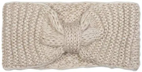 styleBREAKER Damen Strick Stirnband mit Schleife, Reiskorn Strick-Muster, Winter Haarband, Headband 04026006, Farbe:Beige