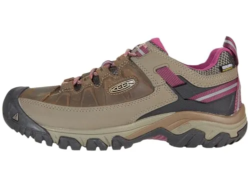KEEN Damen Targhee 3 Waterproof Wanderschuh - Weiss Boysenberry, 42 EU - Wanderschuhe mit wasserdichter KEEN.DRY Membran und hoher Traktion durch All-Terrain Gummi-Außensohle; ideal für nasse und unebene Trails.