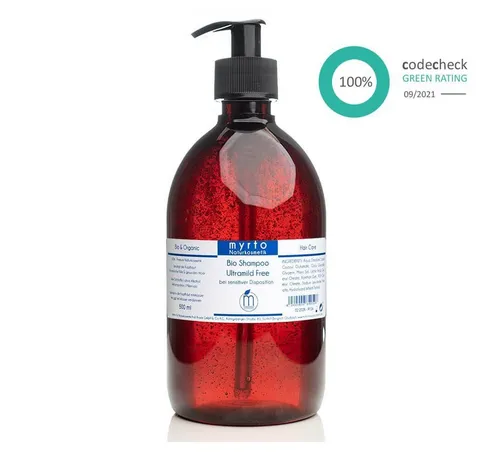 myrto Naturkosmetik Kopfhaut-Pflegeshampoo Natur Bio Shampoo Ultramild Free - bei sensibler Kopfhaut, frei von Duftstoffen, Alkohol, Konservierungsstoffen, Palmöl