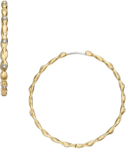 Fossil Damen Ohrringe, Goldfarbener Edelstahl mit Ringverschluss - Ohrringe für Damen aus poliertem Edelstahl im eleganten Sonnenaufgang Gold, ideal für jeden Anlass und ein strahlendes Accessoire.