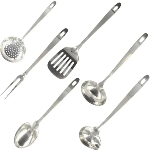 Fackelmann 9990650 Küchenhelfer-Set, 6-teilig, Edelstahl