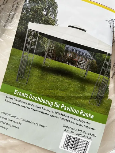 Pocoline Ersatzdach für Blätter Pavillon 3x3m - Wasserabweisendes Pavillondach in Beige, ideal als Ersatzbezug für Faltpavillons und Partyzelte, sorgt für Schutz bei jedem Wetter.