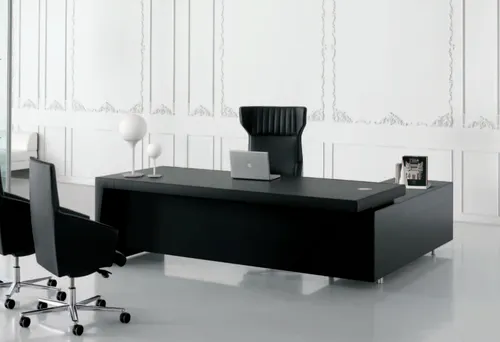 Moderner Eckschreibtisch mit Schubladen - Praktischer Eckschreibtisch aus Holzfurnier in Schwarz, ca. 210 x 100 x 75 cm. Ideal für das Arbeitszimmer, mit 3 Schubladen für optimalen Stauraum. Montagefrei und zeitgemäß im Design.