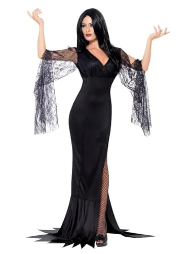 Smiffys Kostüm Unsterbliche Seele, mit Kleid - Kostüm-Outfit für Erwachsene, Unsterbliche Seele in Schwarz mit hochwertigem Kleid – ideal für Halloween oder Karneval, leichtes Material für angenehmen Tragekomfort und geprüfte Sicherheit.