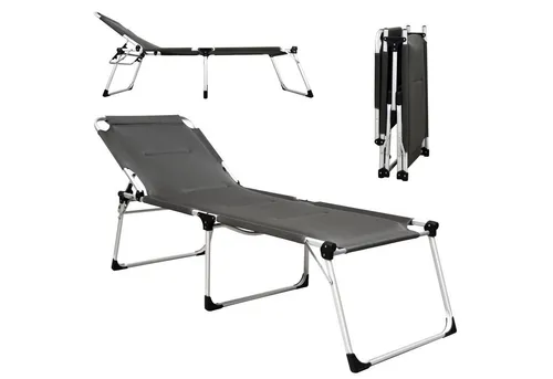 osoltus Sonnenliege Soft Touch Dreibeinliege XXL 3D MESH AIR anthrazit - Sonnenliege aus Aluminium, klappbar und mit Soft Touch Comfort Fasergewebe für höchsten Liegekomfort. Ideal für entspannte Stunden im Garten oder am Pool.