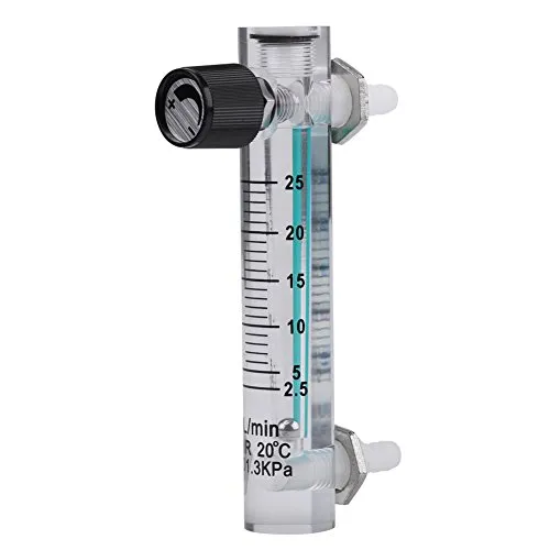 Produktbild Gasdurchflussmesser, Gasdurchflussmesser, Luftdurchflussmesser 2,5-25 l/min und mit Regelventil für Sauerstoff/Luft/Gas/Methan/Phosgen/Butan usw., aus Acryl + Kunststoff + Metall, ≤ 0,6 MPa, 0~60 °C