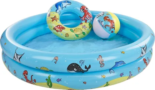 Swim Essentials Playpoolset: Swimming Pool 122 cm, Wasserball & Schwimmring