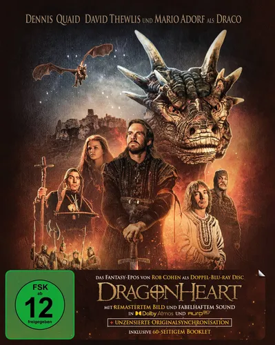 Dragonheart - Special Edition (Doppel-Blu-ray mit Dolby Atmos + Auro-3D) - Fantasy-Film mit beeindruckendem Sound, Freigegeben ab 12 Jahren, ideal für Filmabende mit Freunden oder Familie.