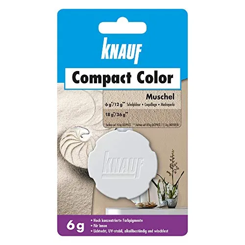 Knauf Compact Colors Farb-Pigmente – Pigment-Pulver zum Einfärben von Putz, nicht staubend, hoch konzentriert und wischfest, Muschel, 6-g