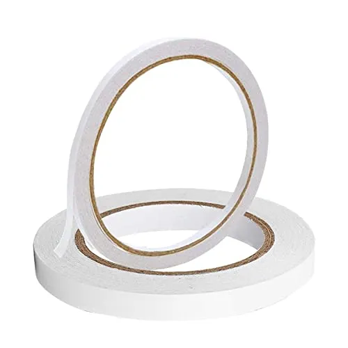 iJiZuo 2 Rollen Doppelseitiges Klebeband Set, Starke Klebeband, Mehrzweck-Klebeband Doppelseitig für Büro DIY Handwerk, 20 Meter pro Rolle Breite 5 mm/8 mm
