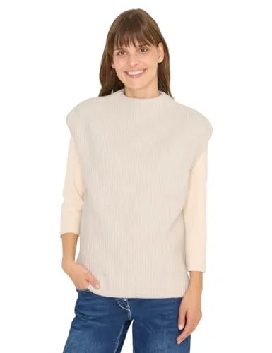 CECIL Pullunder mit Strickdetail Oat Milk beige Melange XXL von CECIL