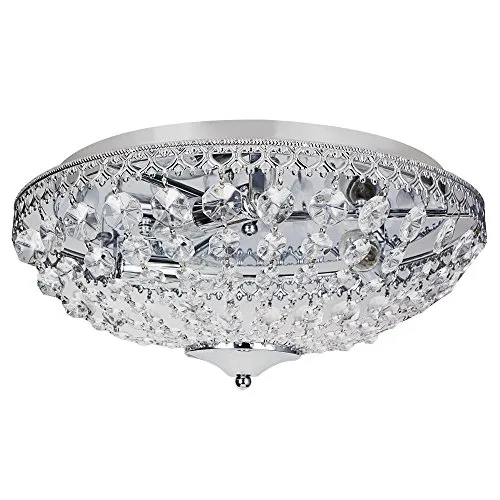 lux.pro Deckenleuchte Kunst-Kristalle Ø40cm - Moderne Deckenlampe mit funkelnden Kunstkristallen, verchromtem Aluminium und effektvoller Beleuchtung - ideal für stilvolle Wohnräume.