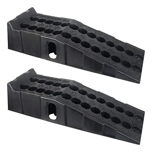 DAYUAN 2 Stück Kunststoff Auffahrrampe Schwerlast Rampe bis 7 Tonnen, Hebebühne KFZ Rampe mit Überfahrschutz