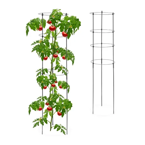 Rankhilfe Rankstütze Pflanzenhalter Tomatenkäfig Blumenstütze 4 Ringe 120 cm