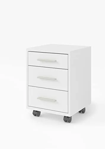 möbelando Rollcontainer Clermont in weiß mit 3 Schubladen. Abmessungen (BxHxT) 40x56x40 cm