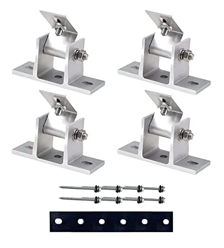Trango 4er Set ST-0027 Vario verstellbare Aluminium Solarmodul Halterung für Flachdach, Wand, Boden, Boot, Wohnmobil stufenlos einstellbar Neigungswinkel 10-60° Klemme zur Montage von PV-Photovoltaik