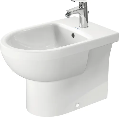Duravit No.1 Standbidet - Elegantes Design für Ihr Bad - Bidet aus widerstandsfähiger Sanitärkeramik, bodenstehend und Back to wall, mit 1 Hahnloch und Überlauf für komfortable Nutzung. Ideal für moderne Badezimmer.