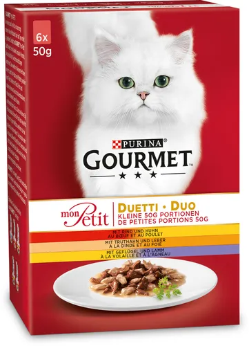 PURINA GOURMET MON PETIT KATZENFUTTER NASSFUTTER DUETTI FLEISCH 48 BEUTEL